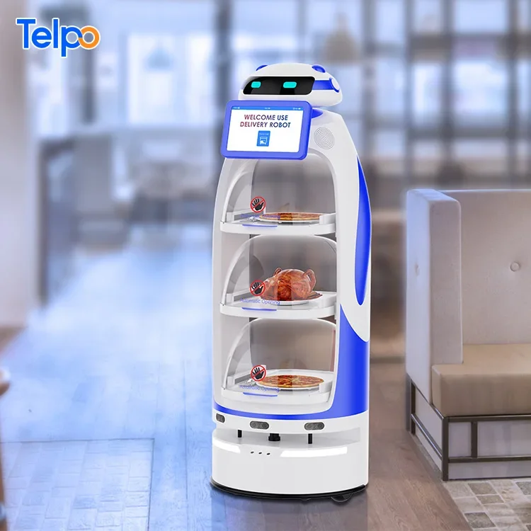 Telpo R55 intelligent AI self driving autonomous meal auto food delivery robot restaurant