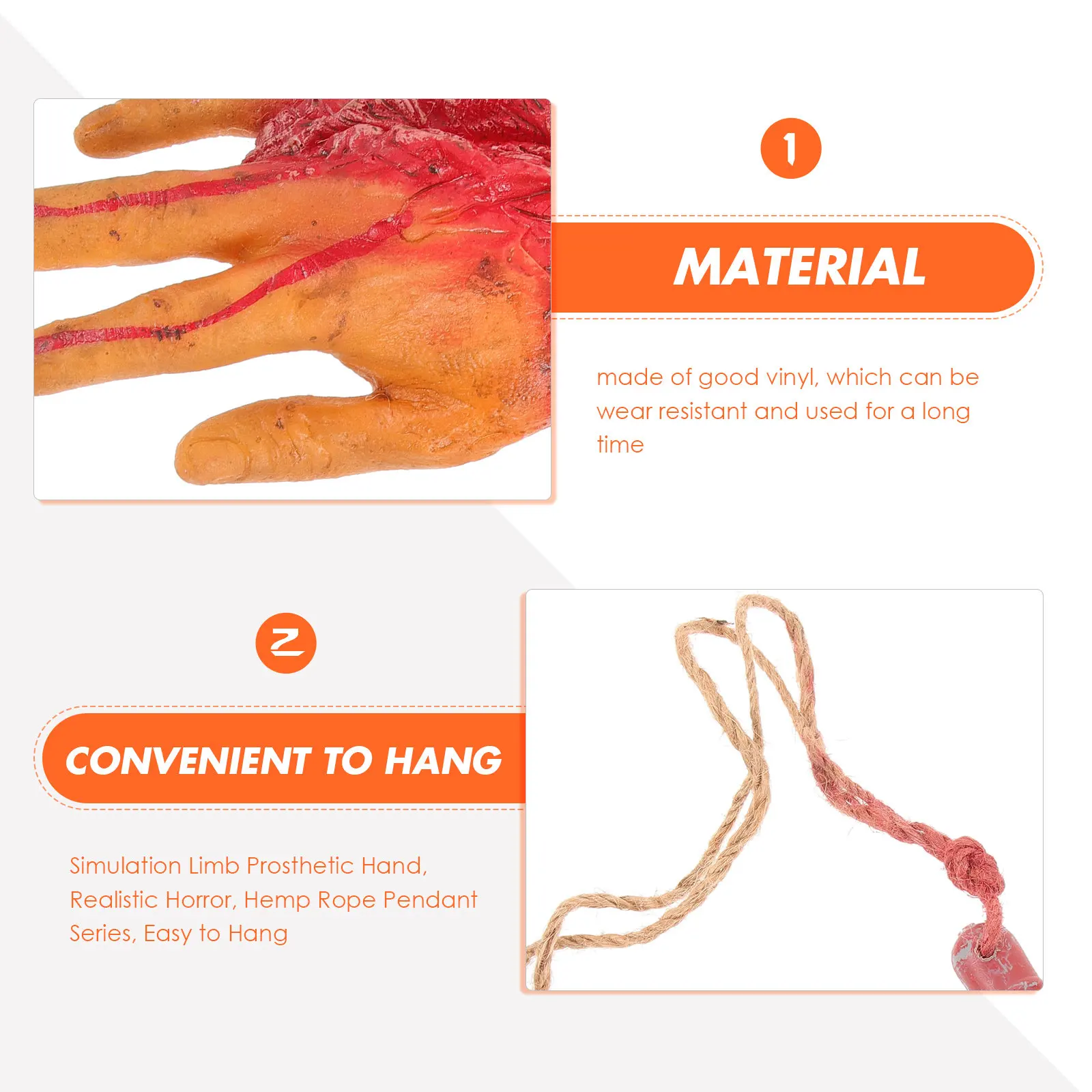 

1Set Halloween Broken Hand Prop Decor Fake Separated Hand for Realistic Scary Crime Scene Indoor Outdoor Party Setup