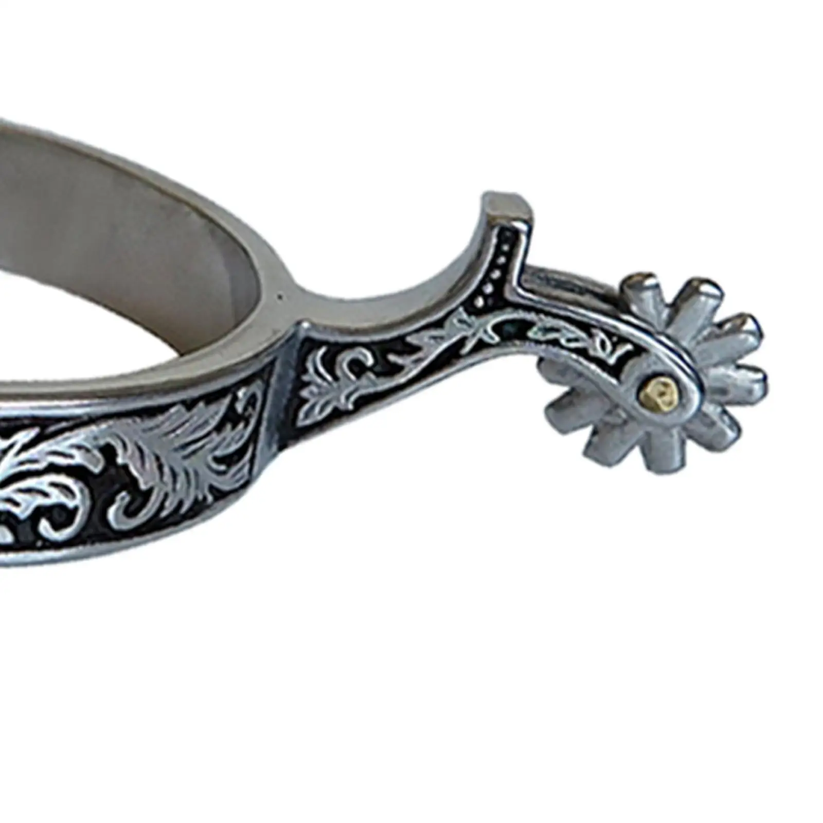 2x حفز حصان مضاد للصدأ على الطراز الغربي لمعدات المنافسة للنساء باللون الفضي