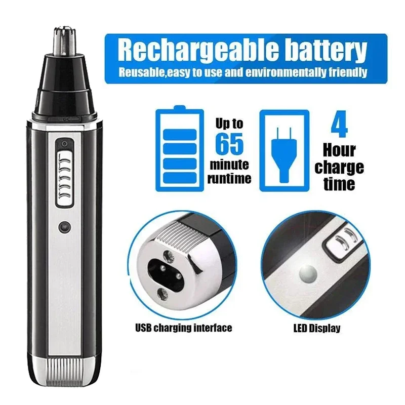 الكهربائية الأنف الأذن الشعر المتقلب 4 في 1 مجموعة قابلة للشحن الرجال النساء التشذيب السوالف الحواجب اللحية مقص الشعر أداة قابل للغسل