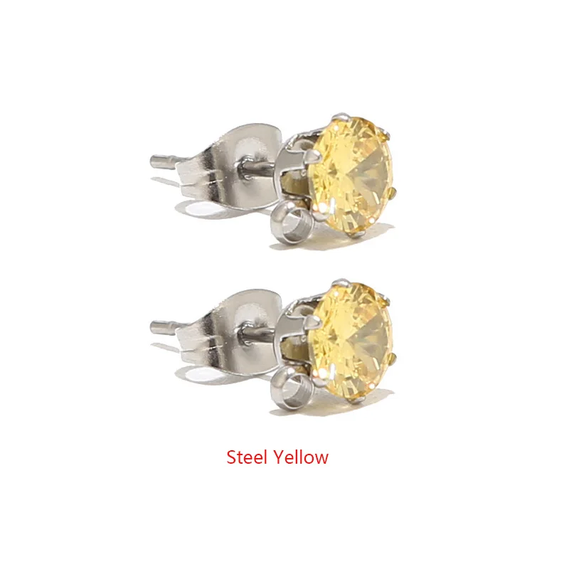 10pcs Stainless Steel Gold CZ Clear Zircon Earrings Post Stud With Loop Ear Post Stud Findings for DIY Earring Making Supplies