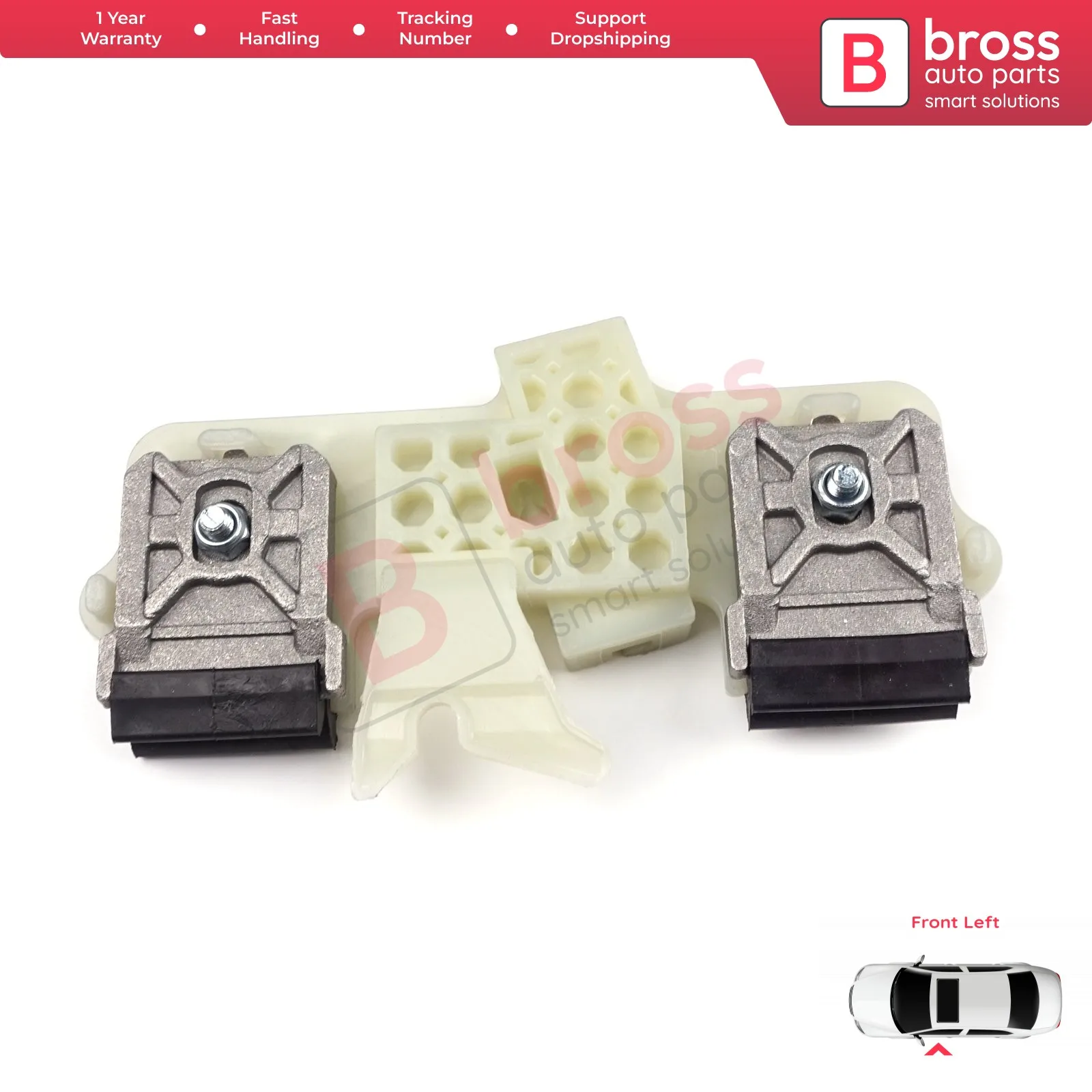 Bross-Soporte de regulador de ventana de energía eléctrica, piezas de automóvil BWR1177, frontal izquierdo para Ford Fiesta 2005-2008, envío desde Turquía