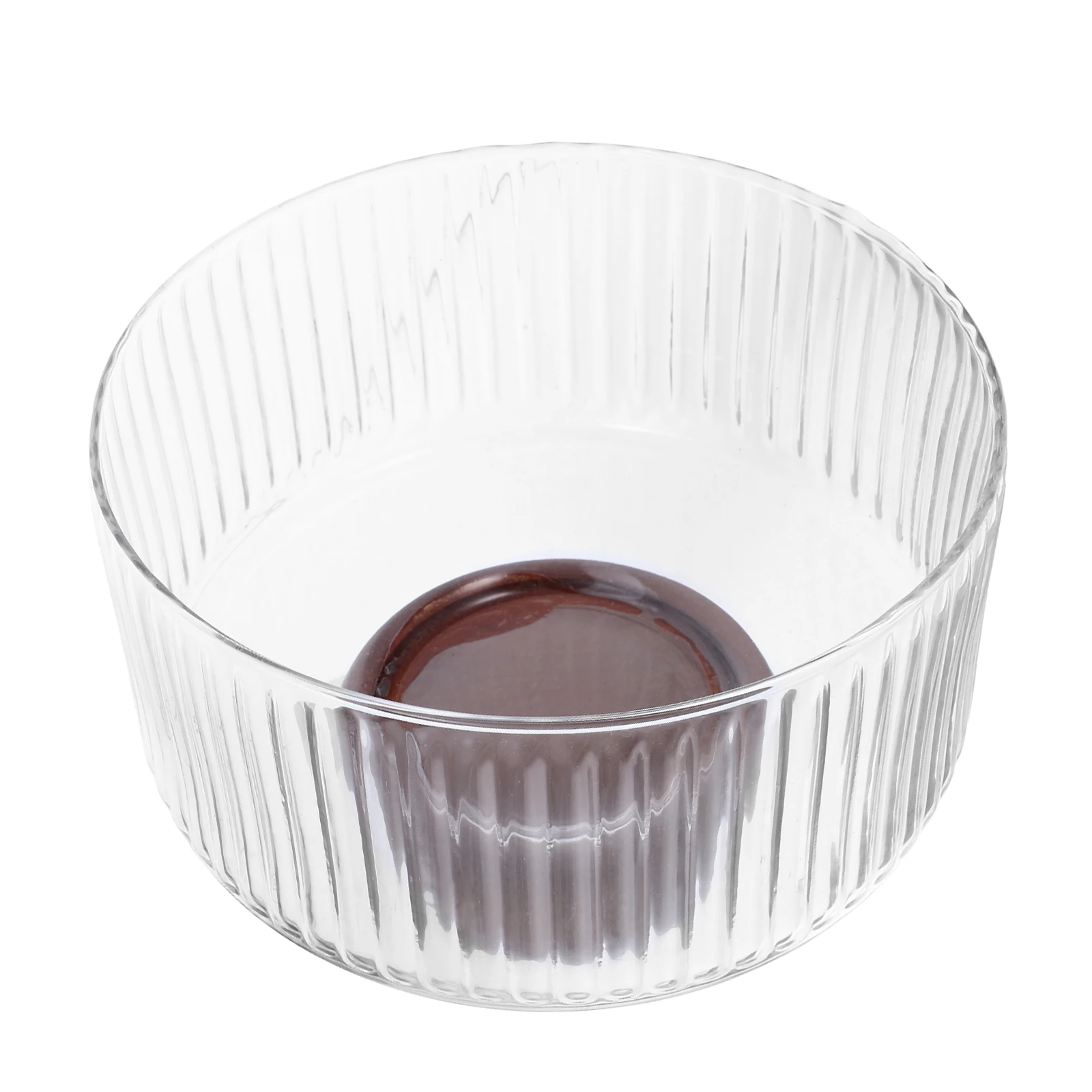 Elegante Salatschüssel aus transparentem Glas: Große klare Frucht mit vertikal gestreiftem Design, dekorative Servierschüssel für das Wohnzimmer