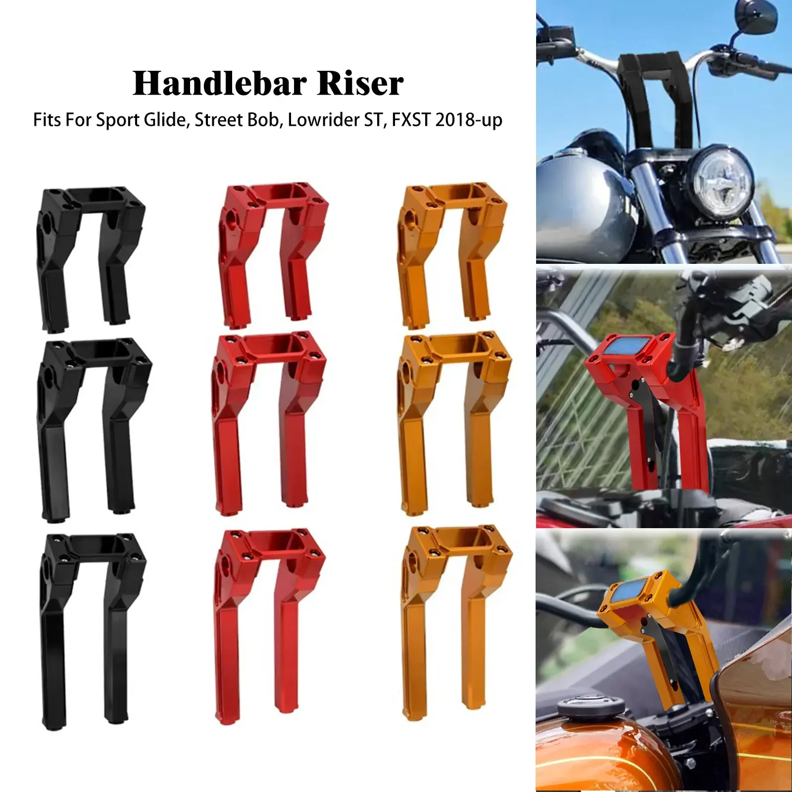 Motorcycle 6'' 8'' 10'' Handlebar Riser Handle Bar Risers Clamp For Harley Softail Sport Glide Street Bob FXBB FXLRST FXST 18-Up