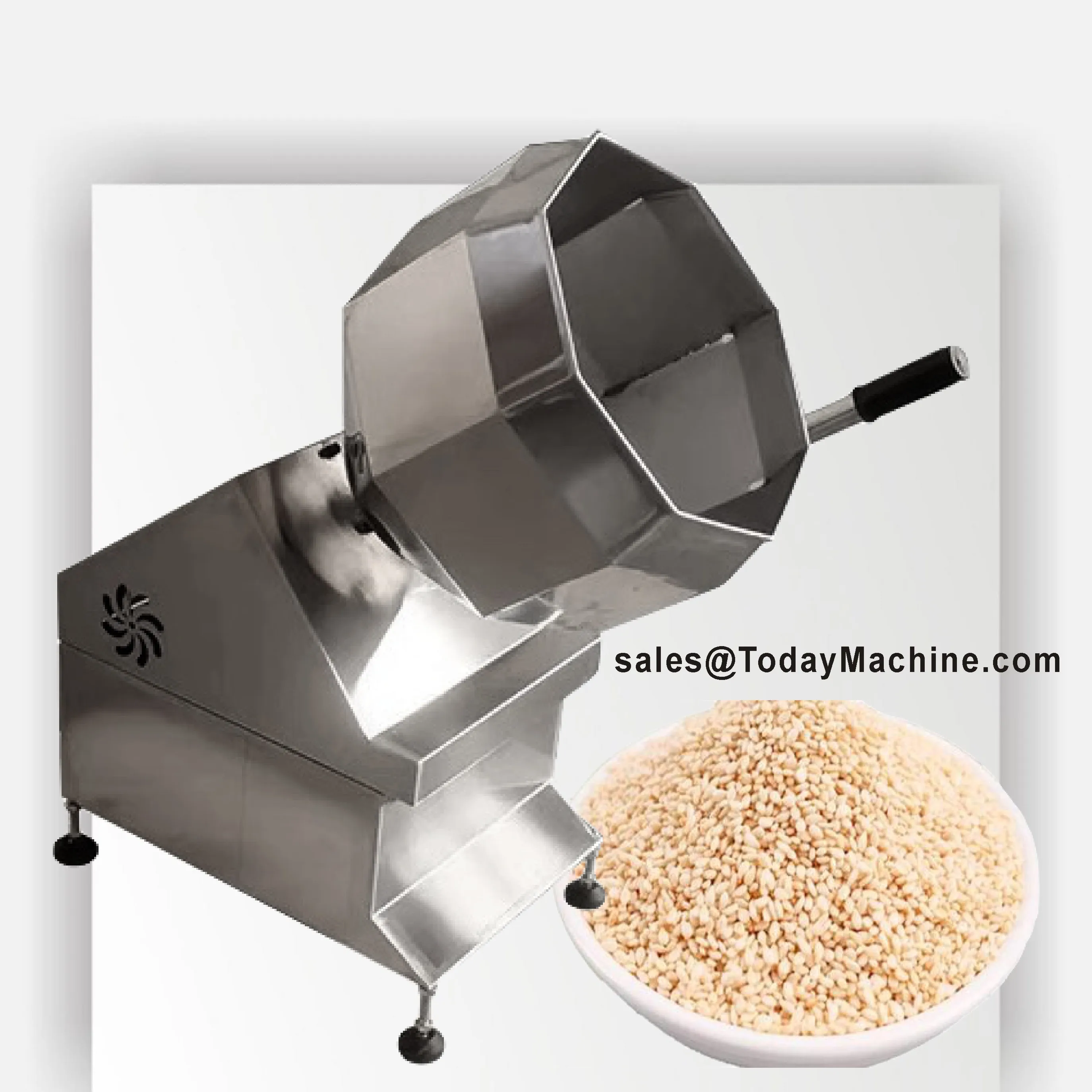 Corn Coated Round Squid Octagonal Fried Peanuts Flavoring Potato Chips Snack Drum Seasoning Machine
