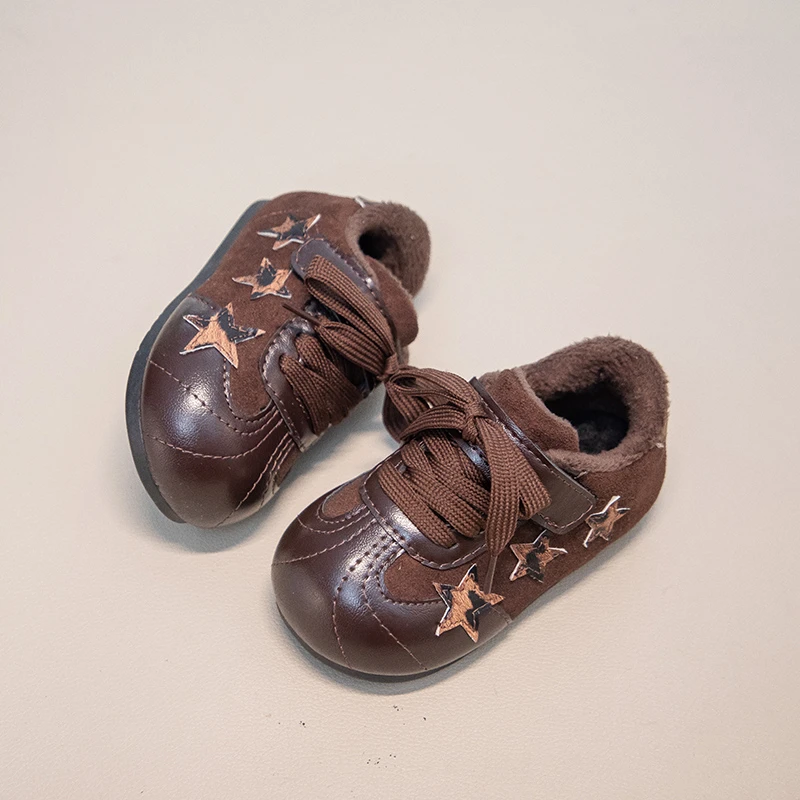 Modische, vielseitige Turnschuhe für Jungen und Mädchen, 2025, neue Winter-Kleinkind-Wanderschuhe mit Plüschfutter, weiche Sohle, bequeme Schultrainer – Detail 9