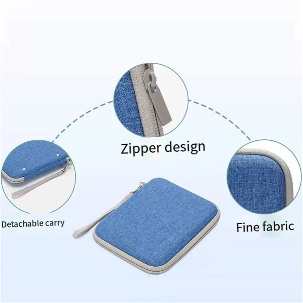 Card Case Card Holder with Zipper 80 Pockets for Cards Card Binder Holder Soft Folder Mini Cards Case Blue