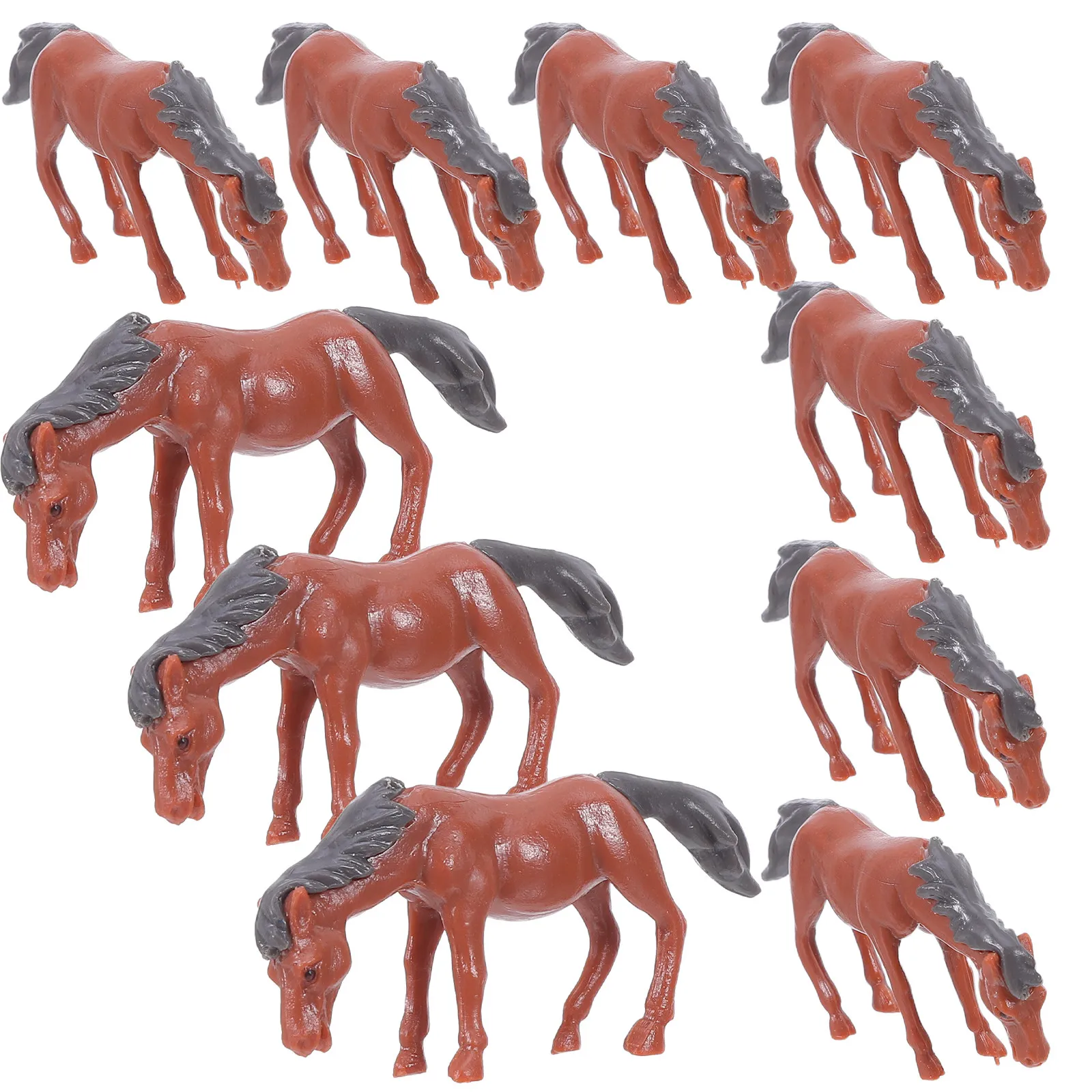 Mini Horse Models Artistic Design Grazing Horse Figures for School Projects Animal Scene Displays Mini Sculptures