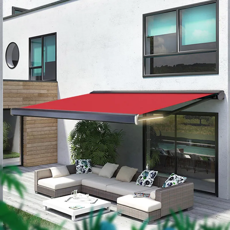 

Wholesale Full Cassette Retractable Awning Windproof and Waterproof Doorway Cover with Aluminum Frame for Outdoor Rain Canopy