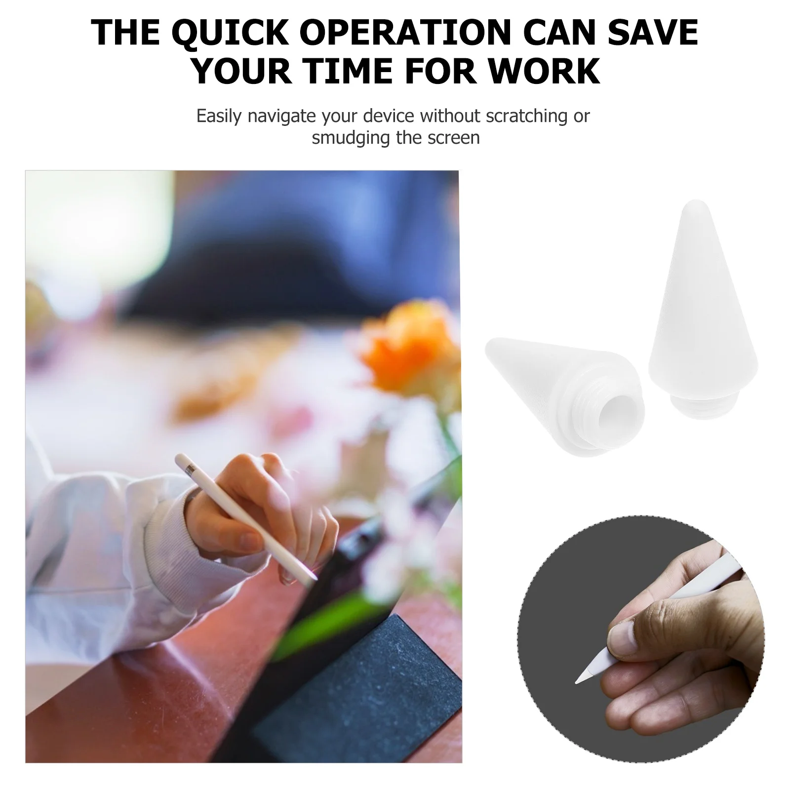 

2Pcs Anti-Mistouch Stylus Pen Tips Professional Replacement Capacitive Pen Nibs for Touch Screen Device Fiber Tips Stylus