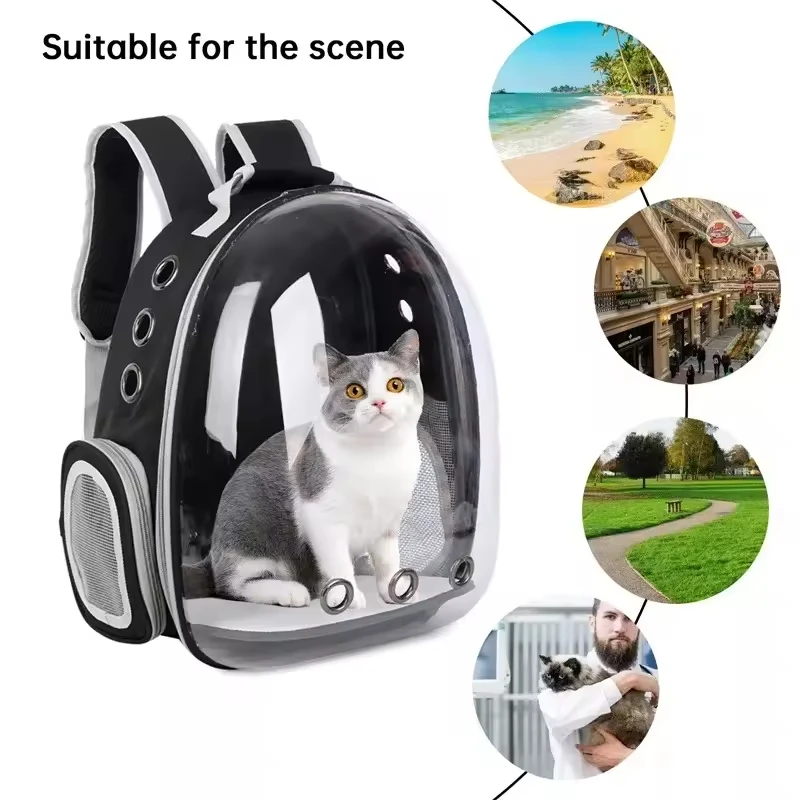 Wholesale Hot Sale Portable Transparent Breathable Capsule Travel Pet Cat Carrier Backpack with Zipper Closure Bubble Bag