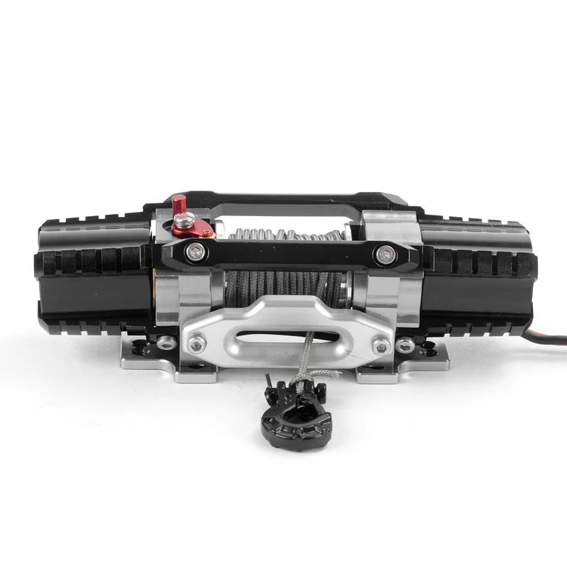 Metalowe akcesoria tuningowe do zdalnie sterowanych samochodów 1:7 1:8, samochodów terenowych, symulacyjne elektryczne metalowe wciągarki pasujące do Tank300 Rlaarlo