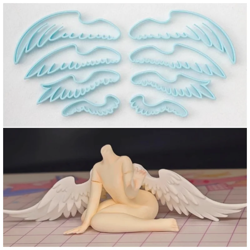 خفيفة الطين نسبة الملاك الجناح قطع قالب بوليمر كلاي القاطع DIY بها بنفسك الرسوم المتحركة شخصية أجنحة الزخرفية صنع أدوات