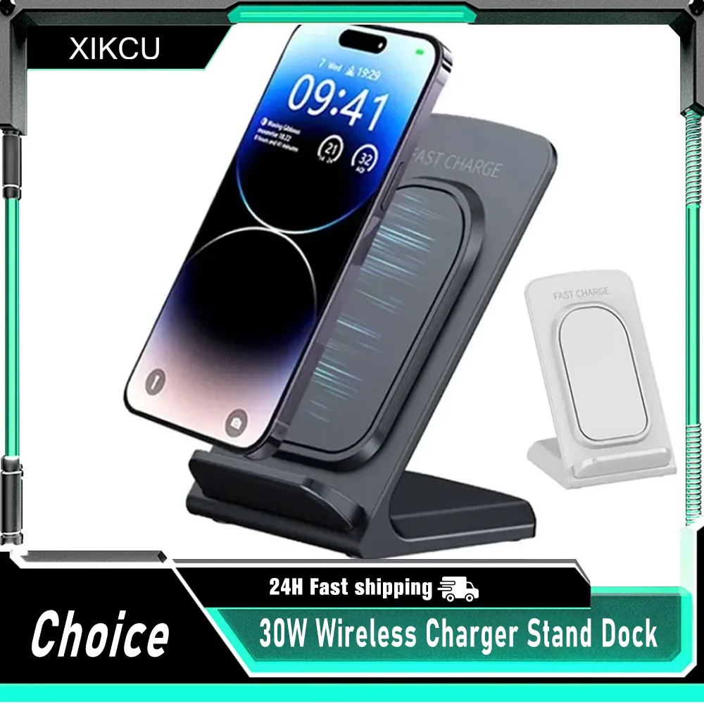 

Phone Holder Dock Wireless Charger Stand For iPhone 17 16 15 14 13 12 Pro Max Samsung S25 S24 Xiaomi Fast Charging Station