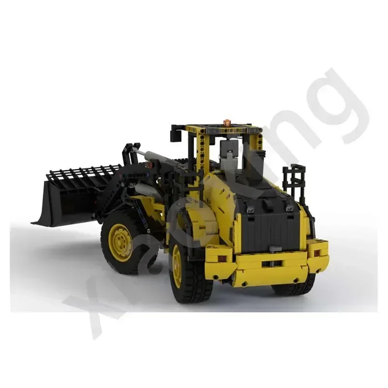 MOC-125288 Trasporto di carico Pala gommata Escavatore da città Dozer Building Blocks Modello 1970 Parti Ragazzi Bambini Compleanno Giocattolo Regali