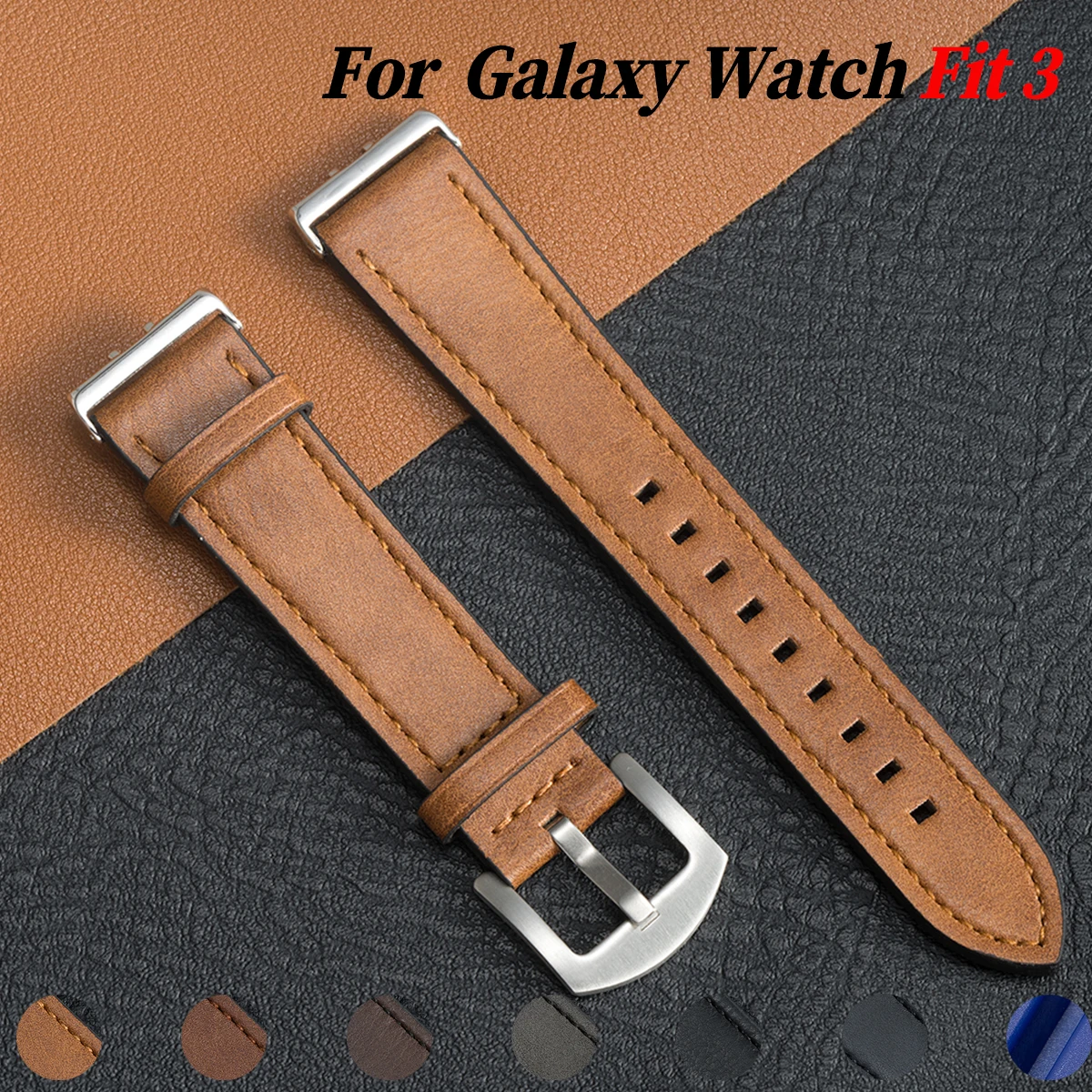 

Кожаный ремешок без зазоров для Samsung Galaxy Watch Fit 3, силиконовый браслет Correa для Samsung Galaxy Watch Fit 3, ремешок