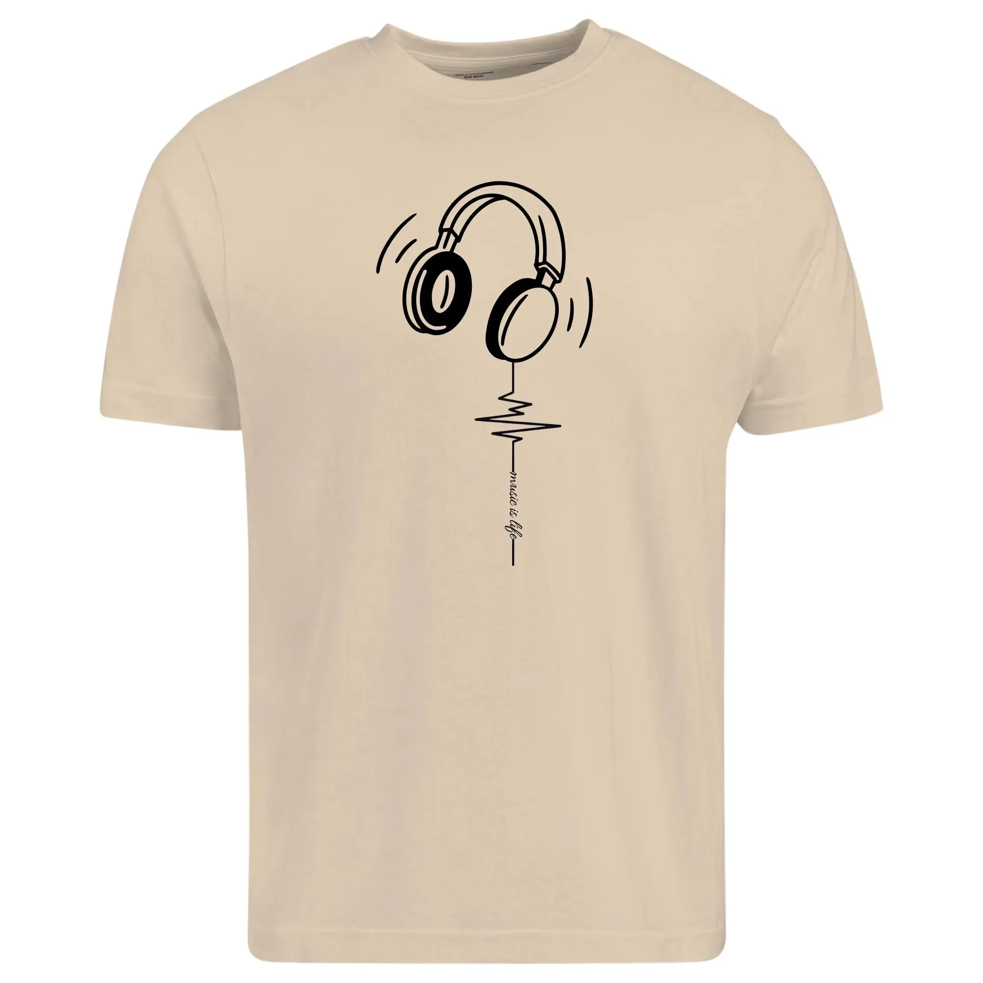 Music Is Life T-Shirt Headphone Graphic Tee Cool Music Lover's Shirt  Gift for DJs Musicians Unisex Casual Top Concert Tee