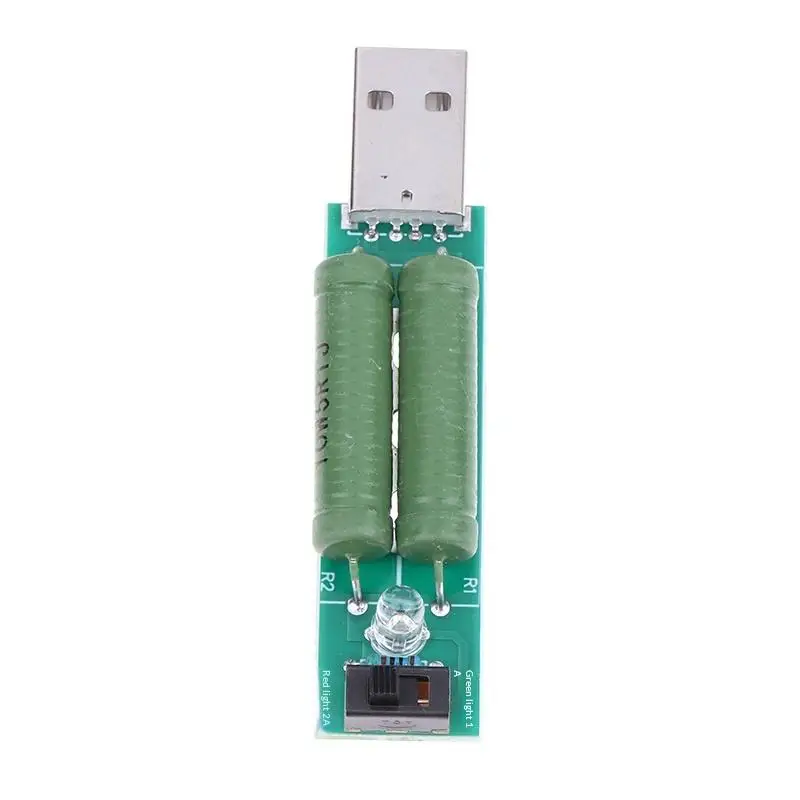 USB Load Tester Mini Power Bank Discharge Resistor W/Switch 2A/1A Resistance Tester Module Digital Current Voltage Meter Tester
