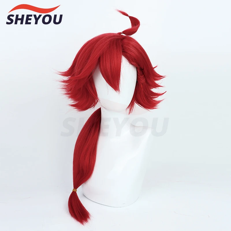 Suletta Mercury Cosplay Wig Mobile Suit Gundam: the Witch from Mercury Long Red Heat Resistant Synthetic Hair Wigs + Wig Cap