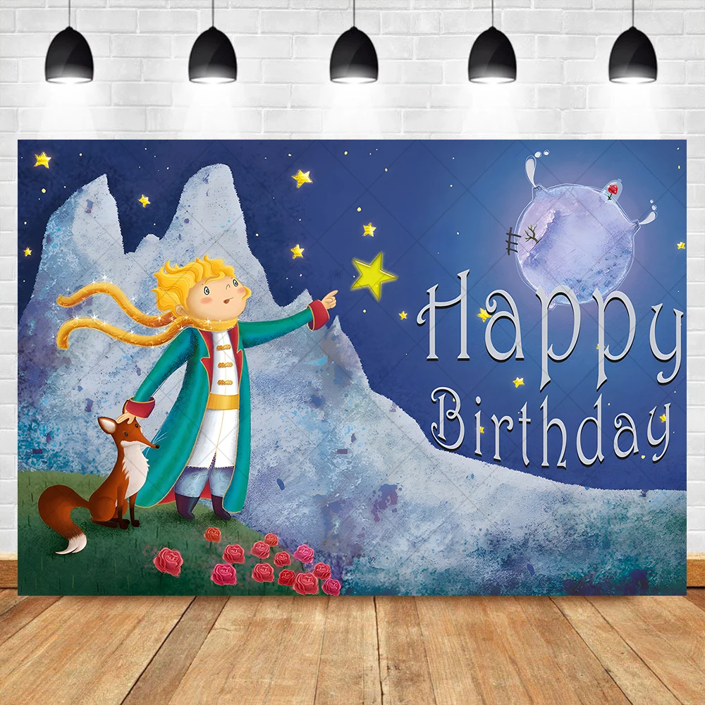 Little Prince Backdrop Custom Universe Meteorite Rose Boys Birthday Party Photography Background Photo Studio Props Decor Banner