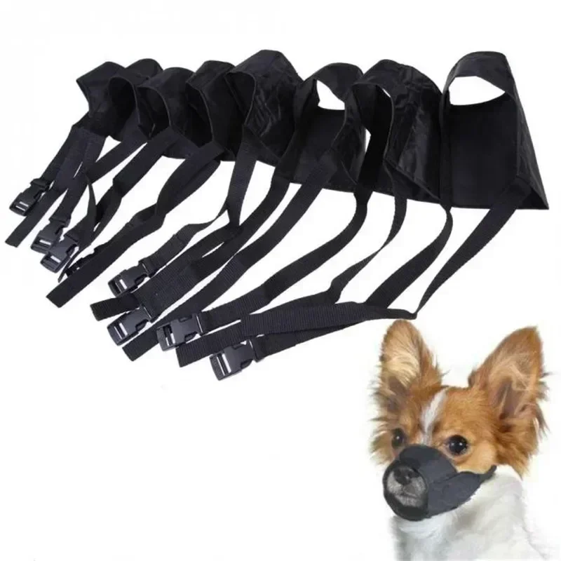 7 Size Adjustable Nylon Pet Mask Bark Bite Soft Mouth Muzzle Anti Stop Chewing Safety Dog Muzzle Mouth Cover