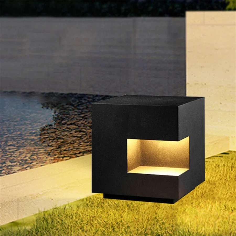 

Thrisdar Outdoor Garden Pathway Lawn Light Waterproof Villa Courtyard Pillar Light Post Lamp Aluminum Landscape Bollard Light