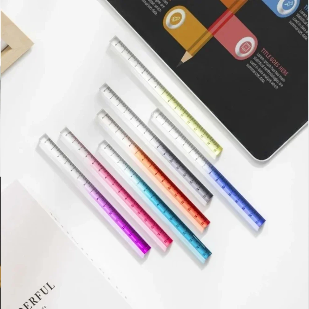 INS Style Transparent Straight Rulers 30cm Gradient Acrylic Drafting Tools for DIY Drawing Math Office Use  Supplies Planner  ﻿