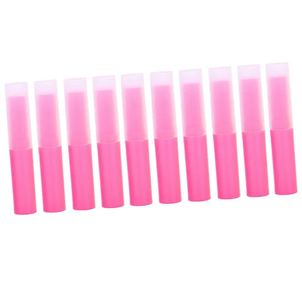 Tubos de batom vazios, recipientes para bálsamo labial, ferramentas de maquiagem DIY, rosa, pacote 2-4, 10pcs