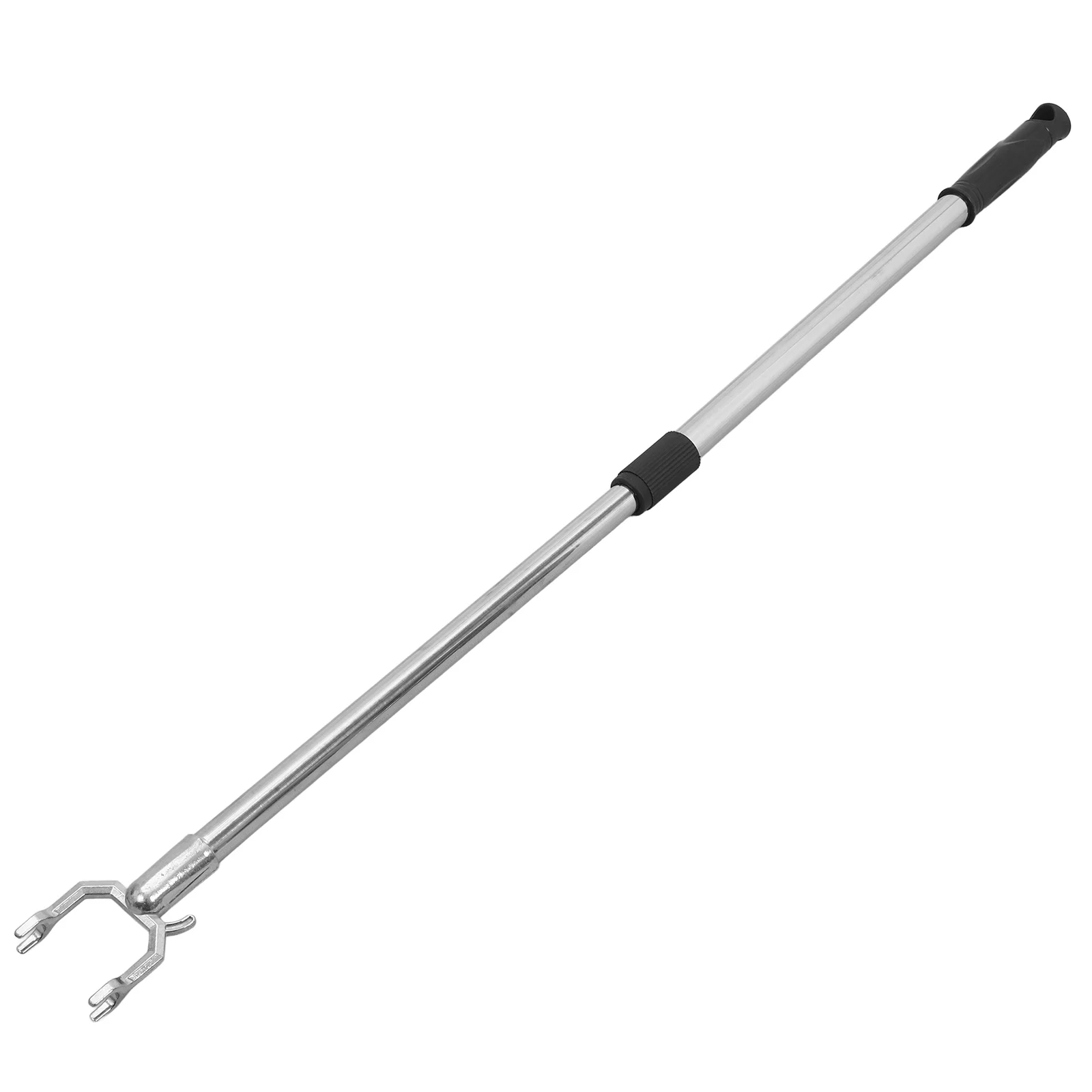 Stainless Steel Telescopic Clothes Fork Retractable Pole for Hanging Drying Curtains Windows Household Black Metal Extension