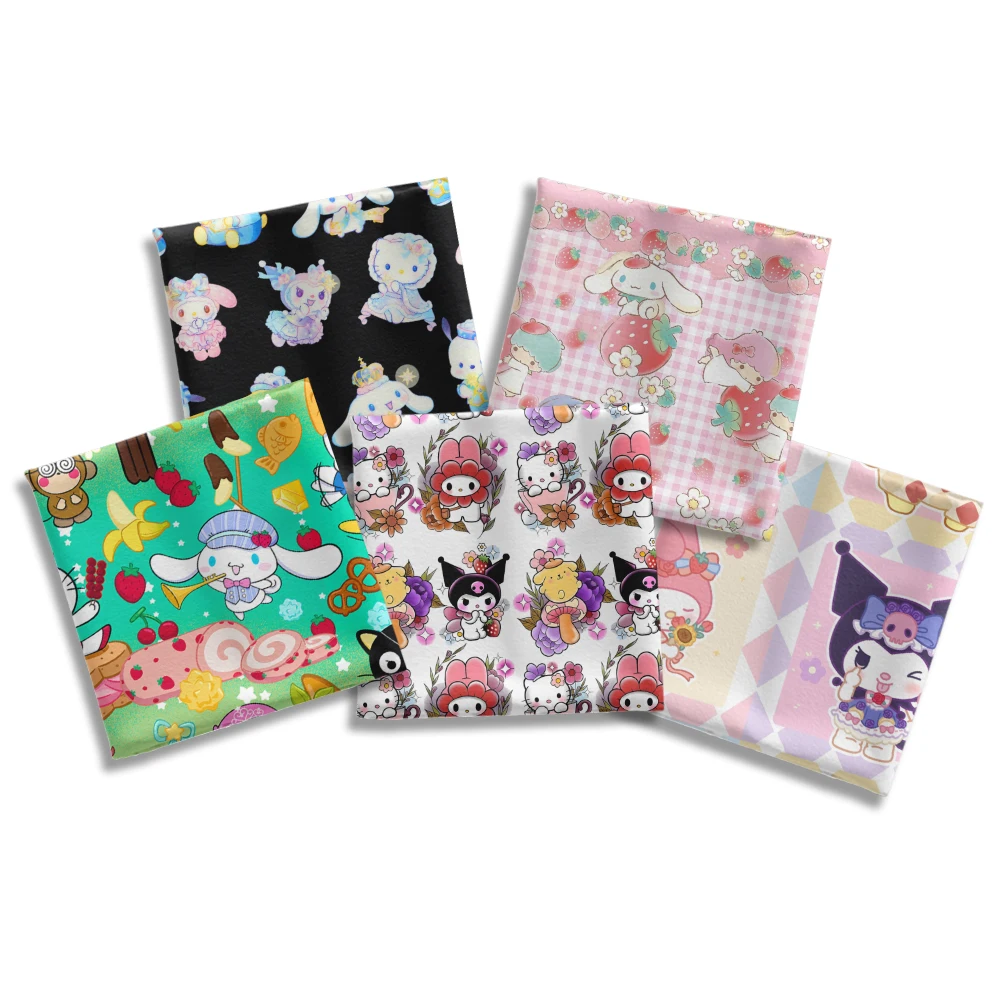 Japanese Cartoon Sanrio Character Polyester Fabric\Peach Skin Microfibe DIY Textile Sewing Cloth 50*145cm