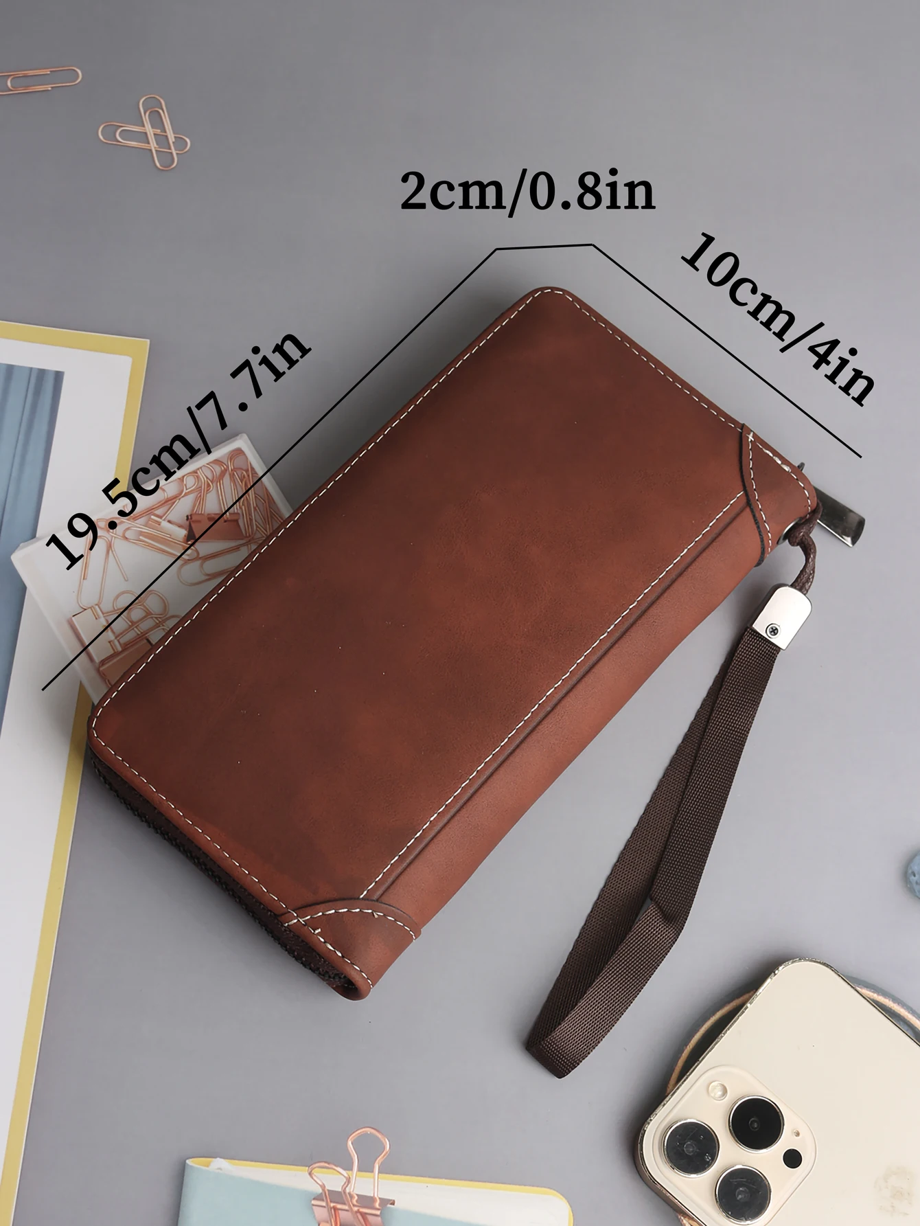 ファッションレトロシンプルな長財布大容量マルチカードポジションポータブルロングジッパー財布携帯電話財布