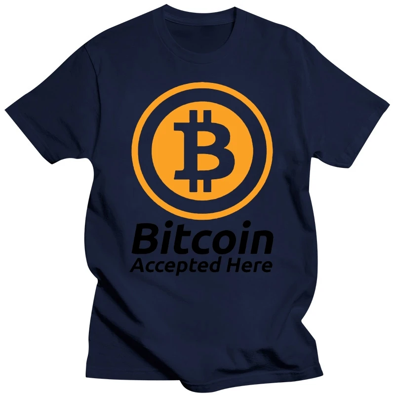 Bitcoin Accepted Here Crypto Currency T Shirt Btc Tee Privacy Trading Tshirt Men Breathable Tops Tee Shirt