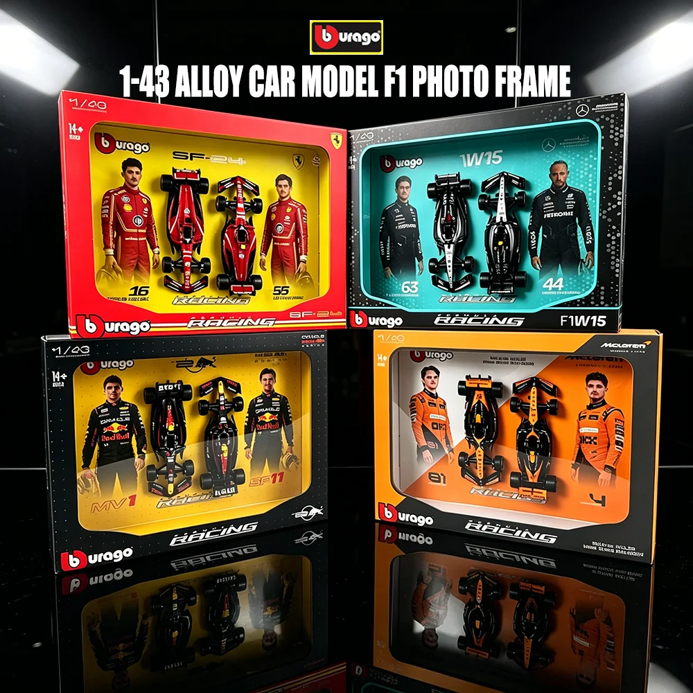 

Bburago 1:43 Mercedes-Benz Red Bull McLaren Ferrari 2024 W15 RB20 SF24 MCL39, набор из двух моделей автомобилей в подарочной коробке, литые под давлением, коллекционные игрушки