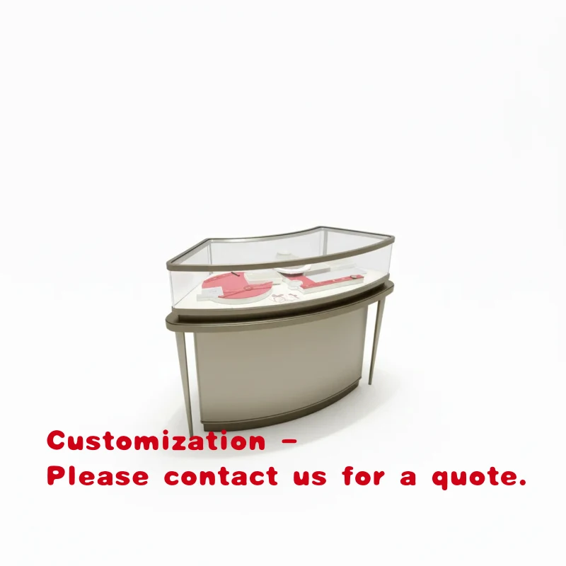 

custom.Hot Sale Curved Jewelry Showcases Hot Bending Glass Jewellery Display Cabinet with Factory