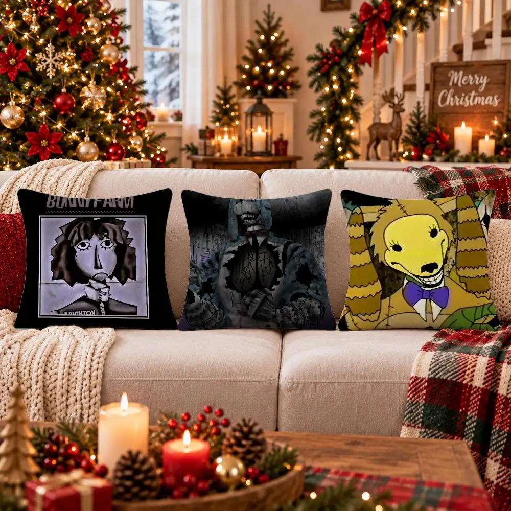 Game The Walten Files Cushion Cover Cushion Cover Soft Plush Cushion Covers Fluffy Throw Pillow Cases for Sofa Bedroom