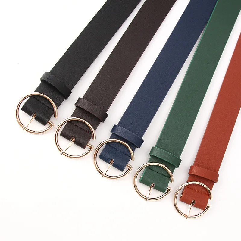 Fashion Newest Round Metal Buckle Green Wide Female Belt Black Ladies PU Waistband Women Wild Belts Wholesale Drop Shipping