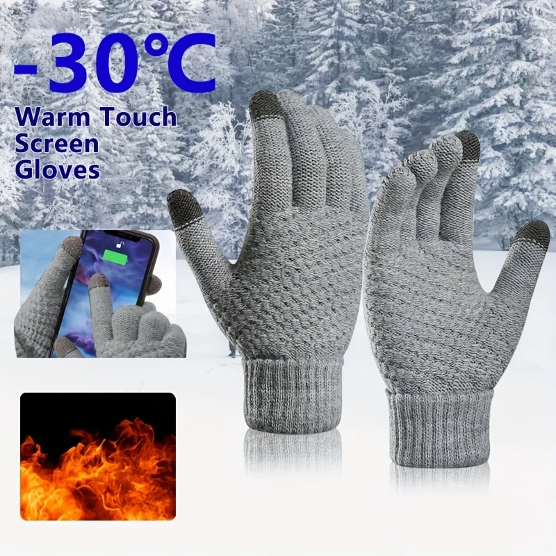 1/3 Paar Winter-Thermo-Touchscreen-Handschuhe für Damen und Herren – dicke, rutschfeste, elastische Bündchen, Winterhandschuhe zum Radfahren, Schneehandschuhe