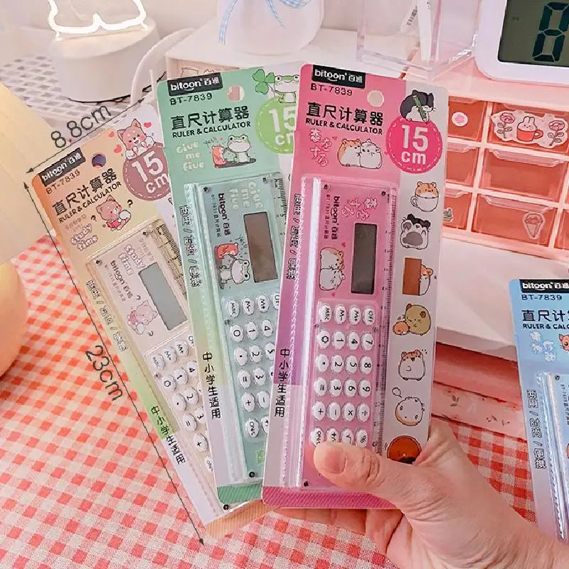 Personality Creative Ruler/calculator Dual-purpose Multifunctional Folding Portable Stationery For Small Fresh Students