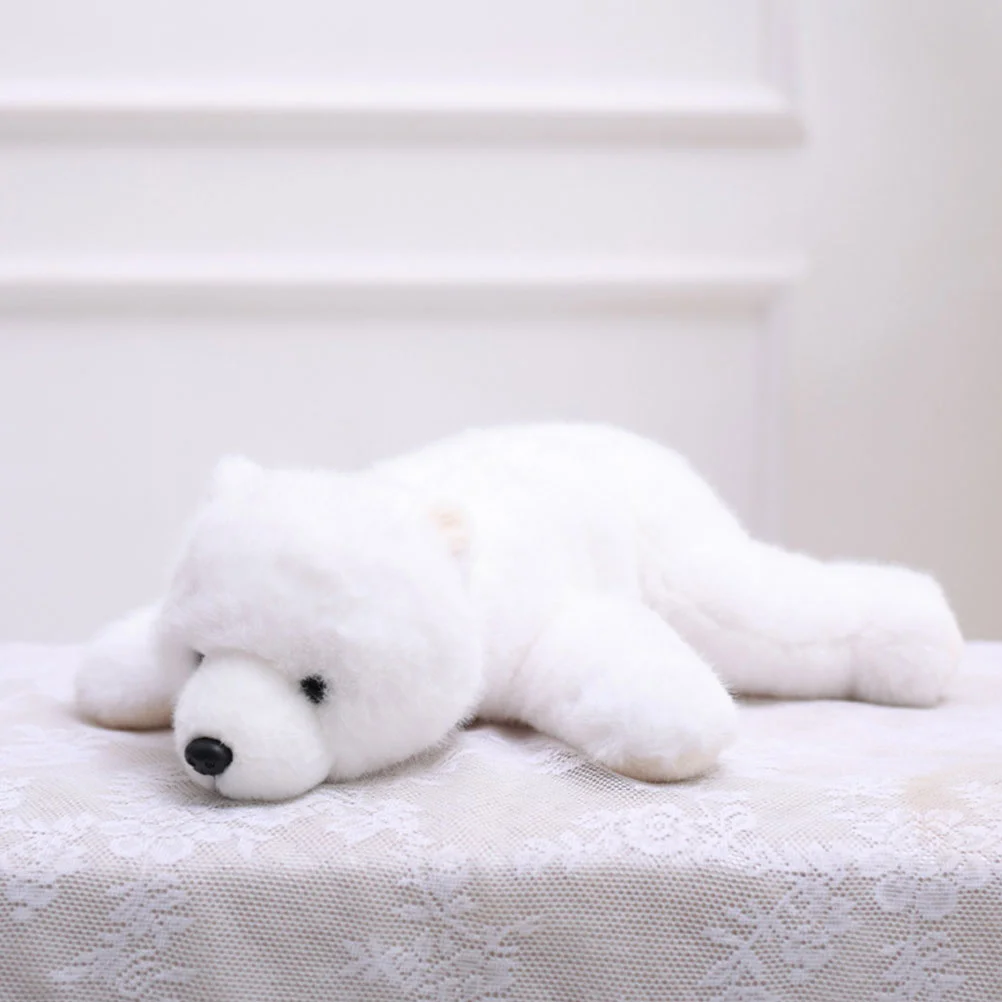 Lie Prone White Bear Comfortable Stuffed Bear Plush Nap Pillow Cute Bear stuffed animal stuffed animals