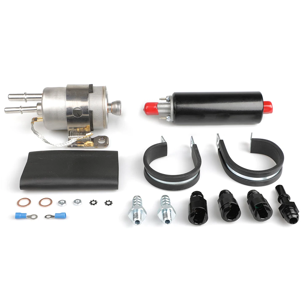 

GSL392 255LPH Inline LS Fuel Pump 58 PSI EFI Fuel Filter Regulator Kit with 6AN Fittings High-Pressure External Fuel Pump Parts