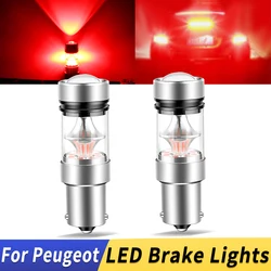 자동차 LED 브레이크 라이트 레드 전구 램프 1156 P21W 캔버스, 오류 없음, 푸조 307 2000-2009 207 2006-2015 5008 2009-2017 208, 12V, 2 개