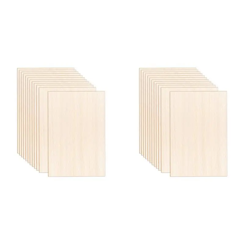 

【CHRISTMAS 】24 Pack Sheets 12 X 8 X 1/13 Inch Thin Plywood Wood Sheets Unfinished Wood Squares Boards Balsa Wood Sheets For Craf