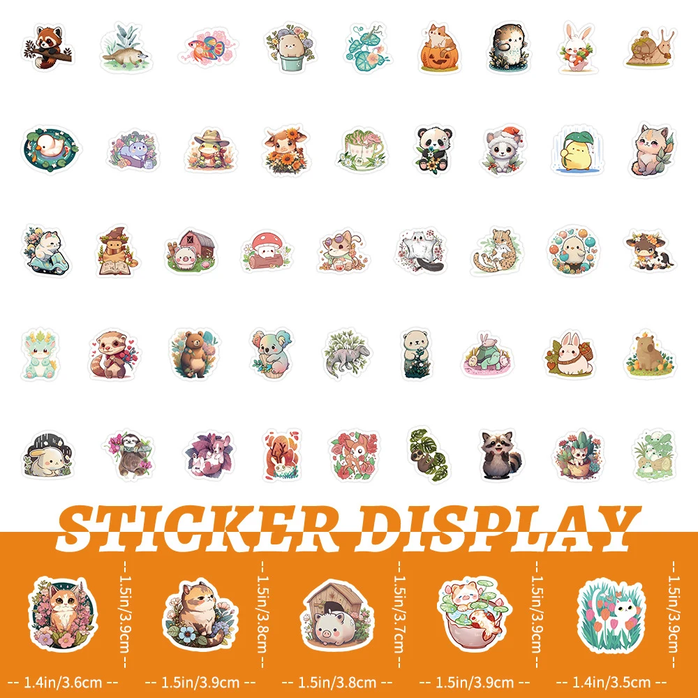 10/30/50/100pcs Cute Cartoon Animal Graffiti Stickers Kawaii Decals Laptop Phone Suitcase Fridge Graffiti Decoration Sticker Toy