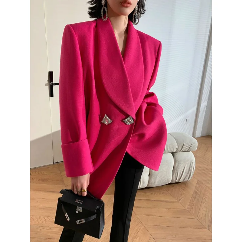 Herbst Mode Blazer Frauen Neue Französisch Elegante Büro Dame Mäntel Vintage Langarm Jacke Lose Outer Frauen Kleidung