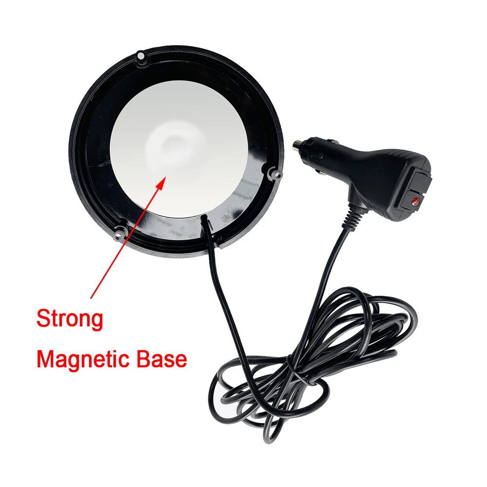 Dual 96LED Color Rotating Beacon Strobe Warning Light Roof Top Hazard Flash Emergency Lights with Magnetic Base Mount 12-24V