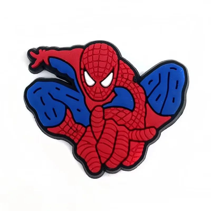 Marvel anime personagem spiderman destacável dos desenhos animados diy personalidade bonito e bonito sapato flor decoração chinelo acessórios