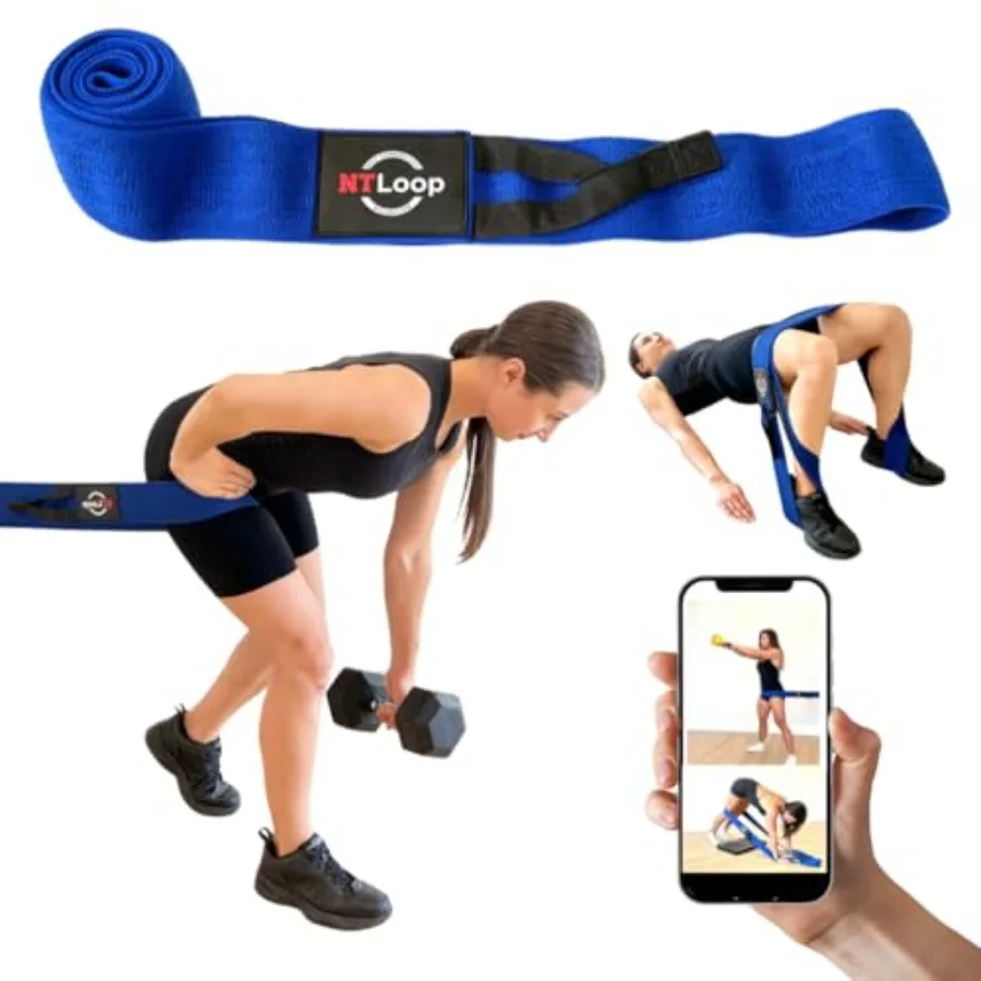 

Long Fabric Resistance Band with Door Anchor - Full Body Resistance Band for Working Out and Physical Therapy - Heavy Strength