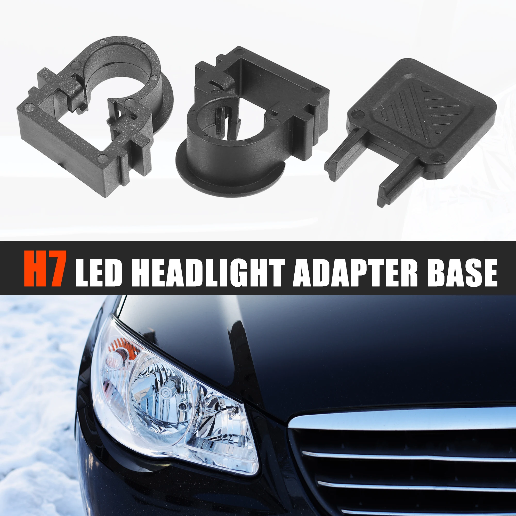 UXCELL 1 Set Car H7 LED Headlight Adapter Bases with Key Replace for Ford Focus 2004 2005 2006 2007 2008 2009 2010 2011-2015