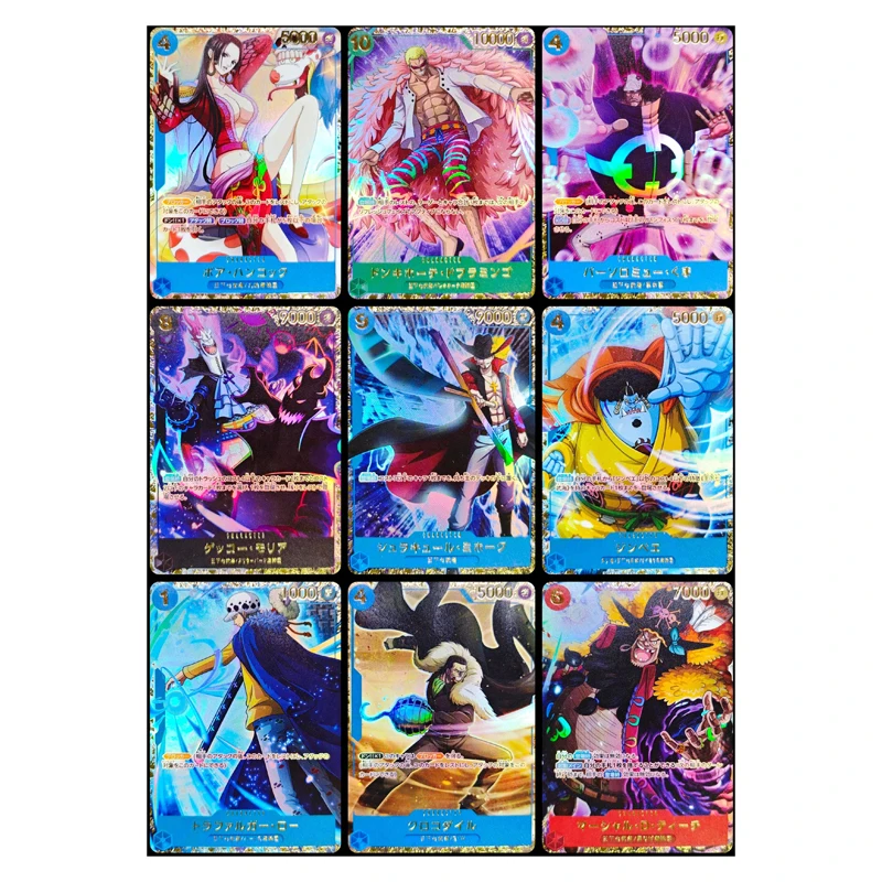 Anime One Piece NEW DIY Manga Cards Luffy Teach Kuma Three types Strip Refractive Process Self-Made Card Game Collection Cards