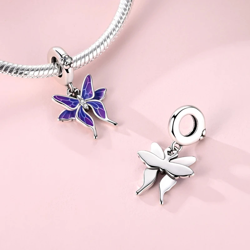 100% 925 فضة السماء المرصعة بالنجوم فراشة الجنية السحر الخرز القط قزم استرخى صالح الأصلي سوار صنع مجوهرات الأزياء